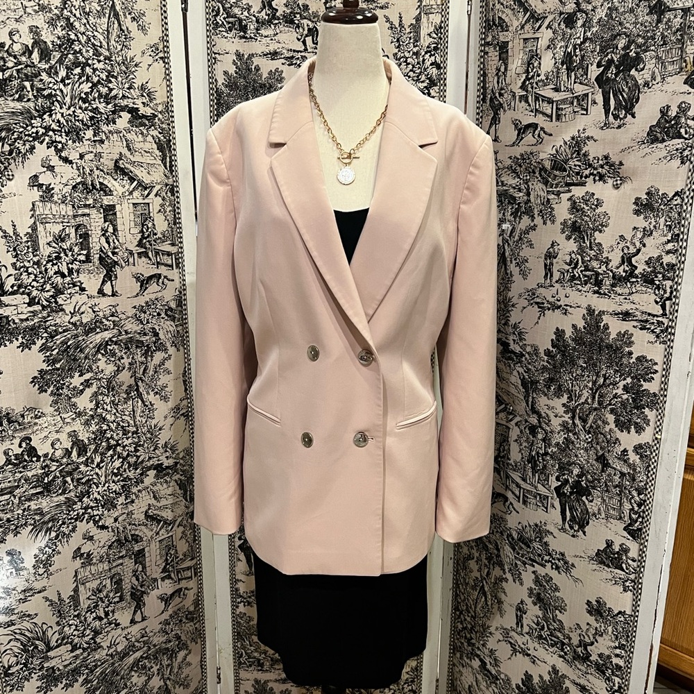 TAHARI/ARTHUR S. LEVINE, Pink Double Breasted Blazer, Size 14